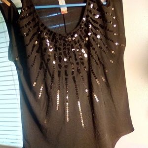 Black sequin, see shoulder, cap sleeves
